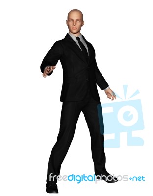 3d Rendering Of Full Length Businessman In Everyday Actions Isolated On White Background Stock Image