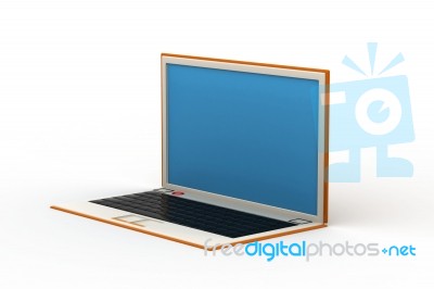 3d Rendering Of Laptop In White Background Stock Image