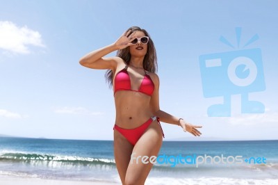 3d Rendering Of Sexy Woman In Bikini,lifestyle Concept And Ideas… Stock Image