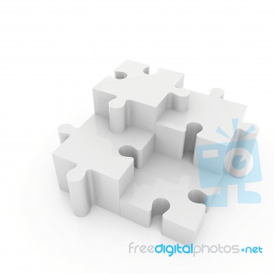 3d Rendering Puzzle Piece Illustration On White Isolated Stock Image