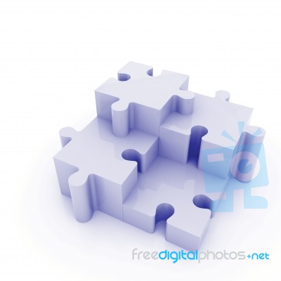 3d Rendering Puzzle Piece Illustration On White Isolated Stock Image