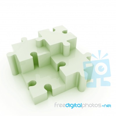 3d Rendering Puzzle Piece Illustration On White Isolated Stock Image