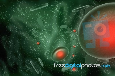 3d Rendering Red Streaming Blood Cells Background Stock Image