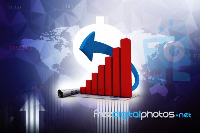 3d Rendering Stock Market Online Business Concept. Business Graph Stock Image