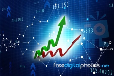 3d Rendering Stock Market Online Business Concept. Business Graph Stock Image