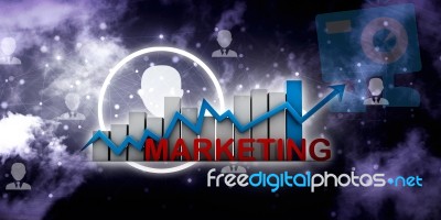 3d Rendering Stock Market Online Business Concept. Business Graph  Stock Image