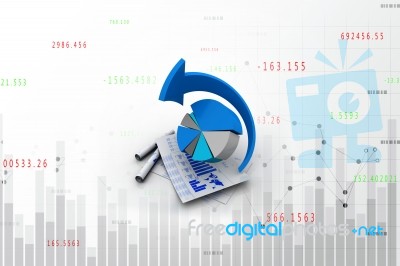 3d Rendering Stock Market Online Business Concept. Business Graph  Stock Image