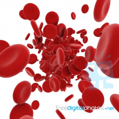 3d Rendering Stream Of Blood Cells Stock Image