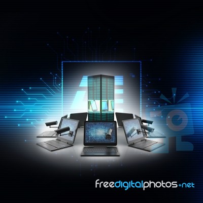 3d Rendering Technology Computer Network Stock Image