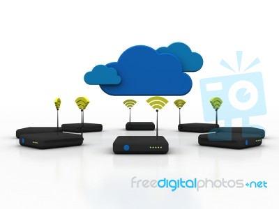 3d Rendering Transmitter Wifi Stock Image