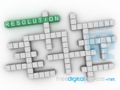 3d Resolution Word Cloud Collage, Health Concept Background Stock Image