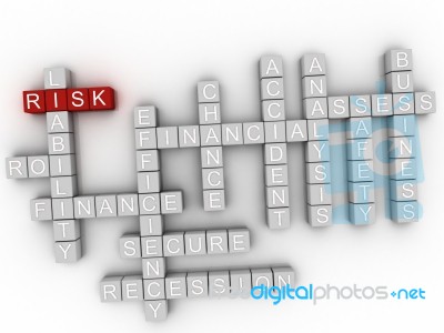 3d Risk Word Cloud Concept Stock Image