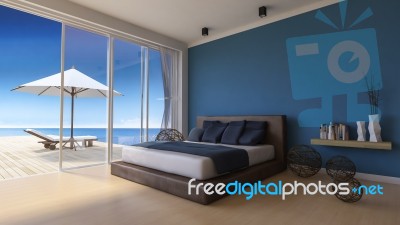 3d Seaside House Stock Photo