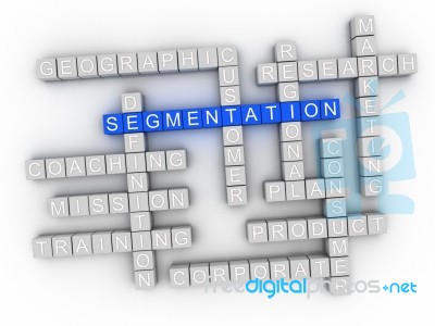 3d Segmentation Word Cloud Collage, Business Concept Background Stock Image