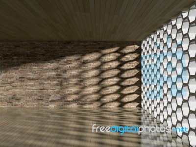 3d Shadow Effect On Wall & Floor Stock Photo