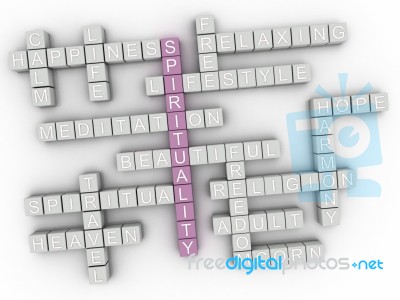 3d Spirituality Concept Word Cloud Stock Image