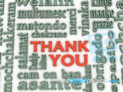 3d Thank You Word Cloud Background, All Languages Stock Image