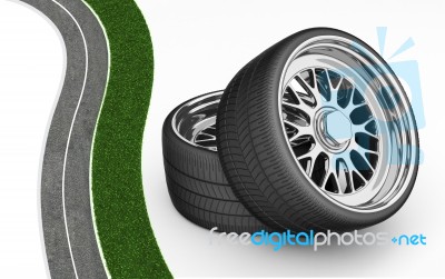 3d Tires - Rims Stock Image