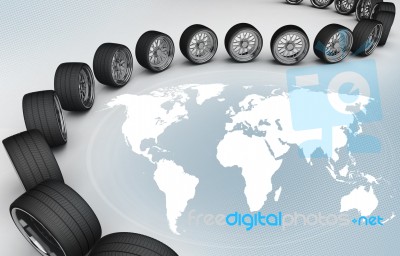 3d Tires - Rims Stock Image