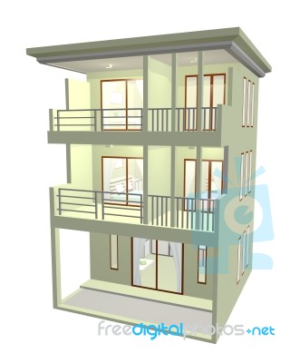 3d Townhome Stock Image