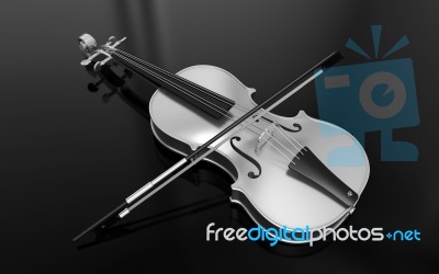 3d Violin in grey Stock Image