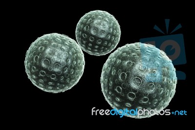 3d Virus, H1n1 Virus, H5n1 Virus, H7n9 Virus, Bird Flu Virus Stock Image