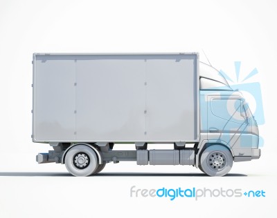 3d White Delivery Truck Icon Stock Image