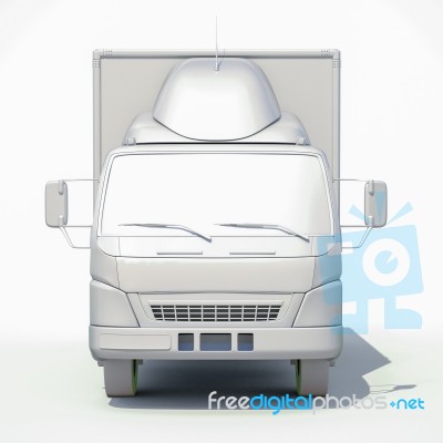 3d White Delivery Truck Icon Stock Image