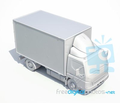 3d White Delivery Truck Icon Stock Image