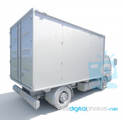 3d White Delivery Truck Icon Stock Image