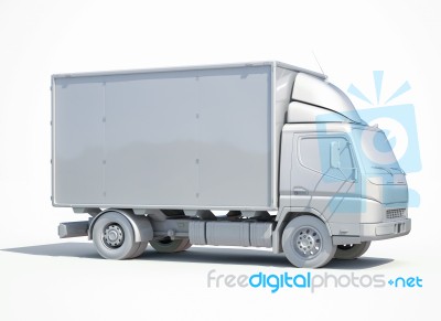 3d White Delivery Truck Icon Stock Image