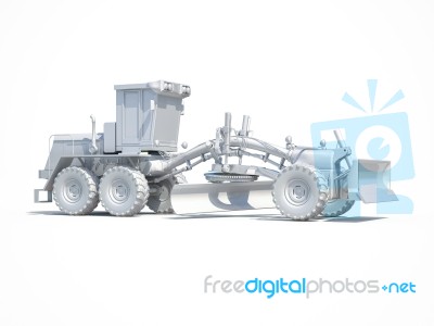 3d White Grader Stock Photo