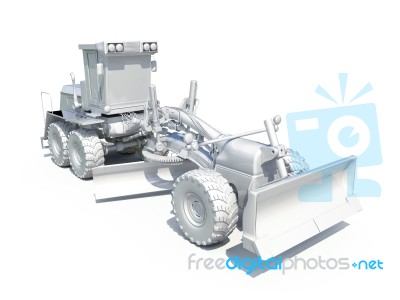 3d White Grader Stock Photo