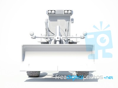 3d White Grader Stock Photo