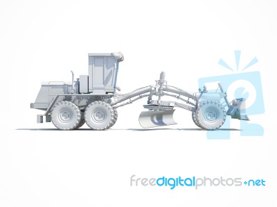 3d White Grader Stock Photo