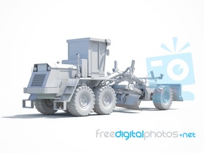 3d White Grader Stock Photo