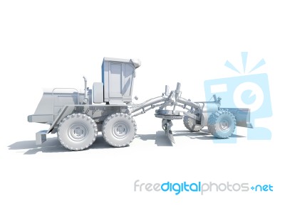 3d White Grader Stock Photo