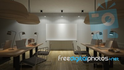 3d Working Room Stock Photo