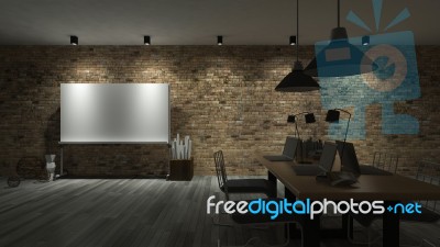 3d Working Room Stock Photo