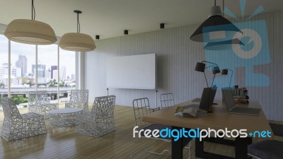 3d Working Room Stock Photo