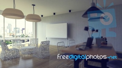 3d Working Room Stock Photo