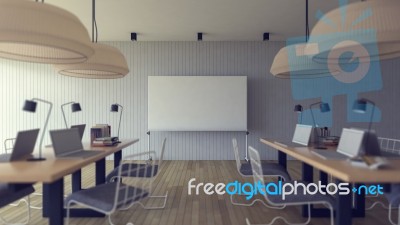 3d Working Room Stock Photo