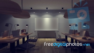 3d Working Room Stock Photo