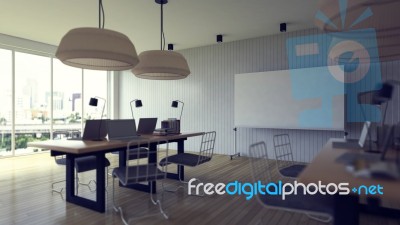 3d Working Room Stock Photo