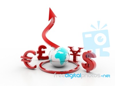 3d World  Currencies Stock Image