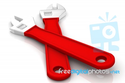 3d Wrench Stock Image