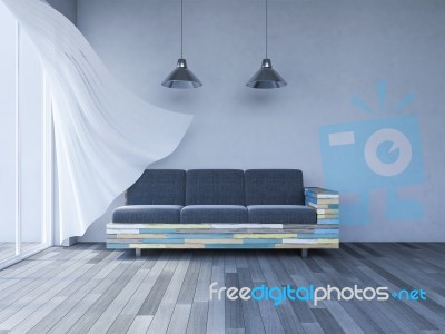 3ds Interior Living Room Stock Image