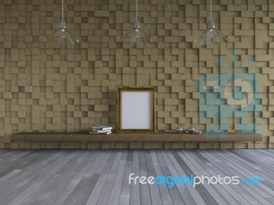 3ds Interior-living Room Stock Photo