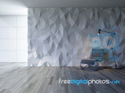 3ds Interior Polygon Wall Stock Image