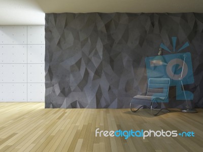 3ds Interior Polygon Wall Stock Image